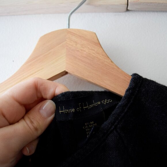 Black cropped linen blend blouse - Picture 4 of 6